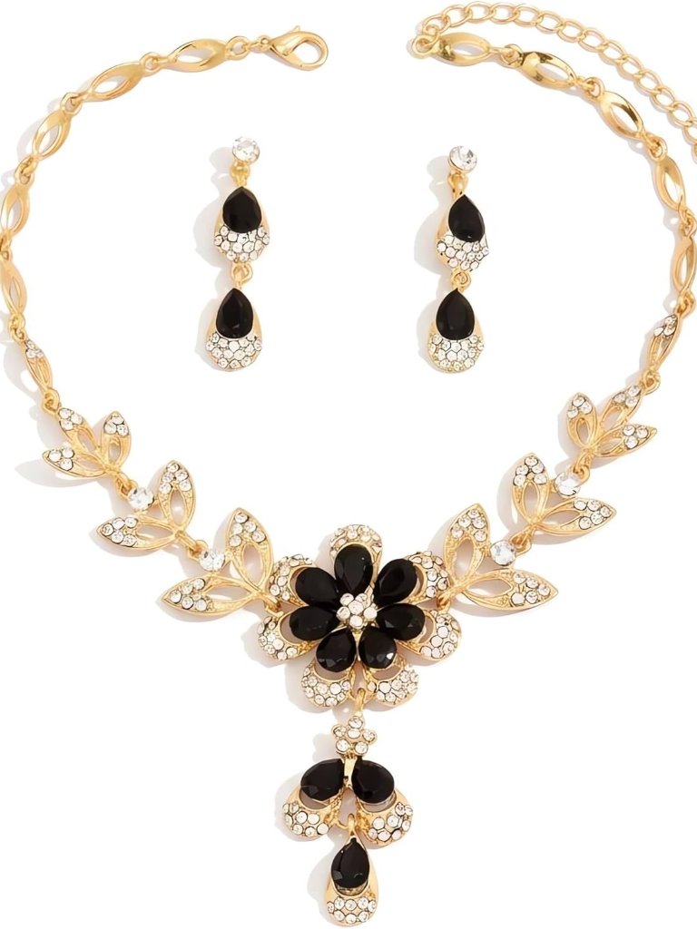 Wedding Jewelry Sets For Brides Rhinestone Necklace And Earring Set Bracelet Rin